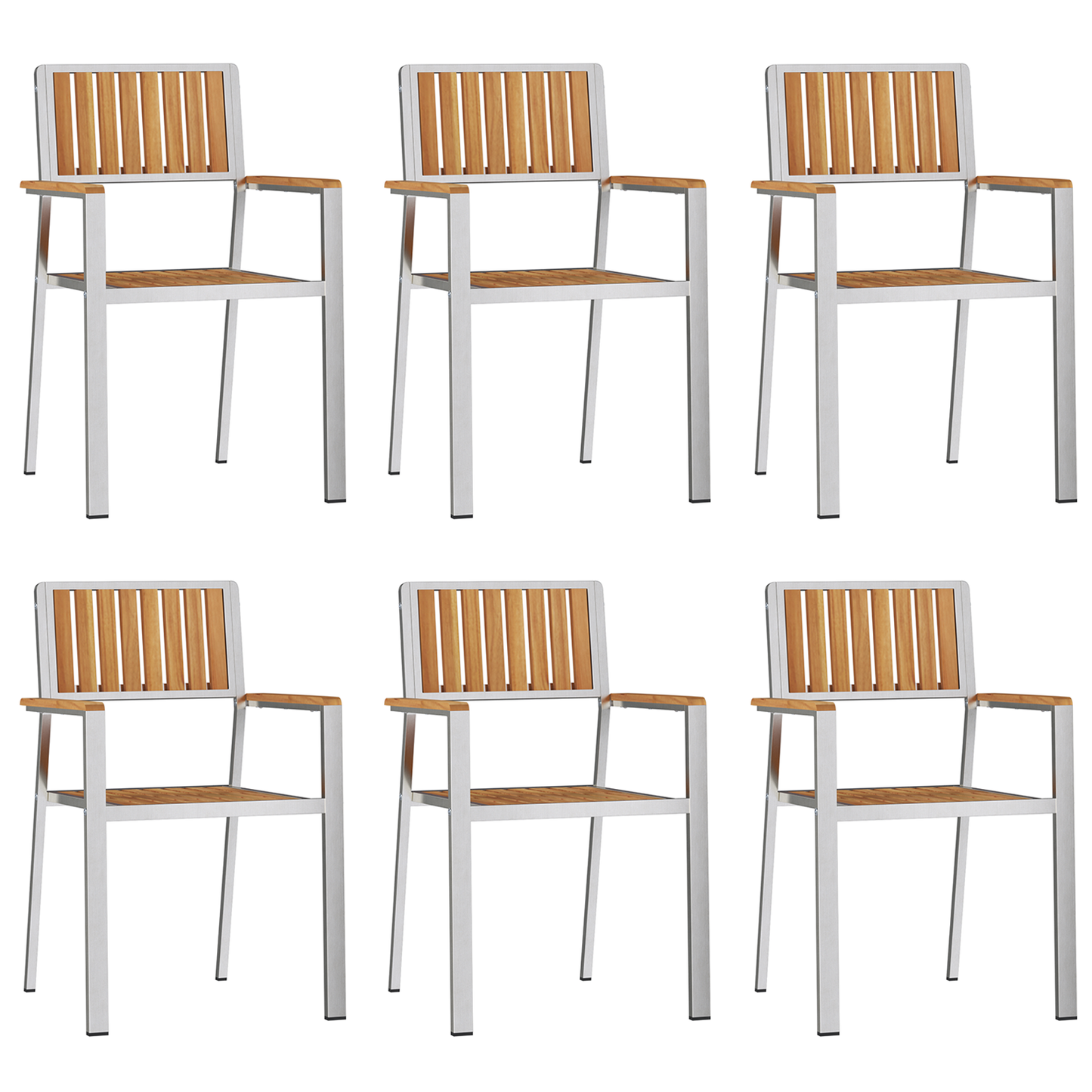 7-delt hage spisebord i solid teak tre