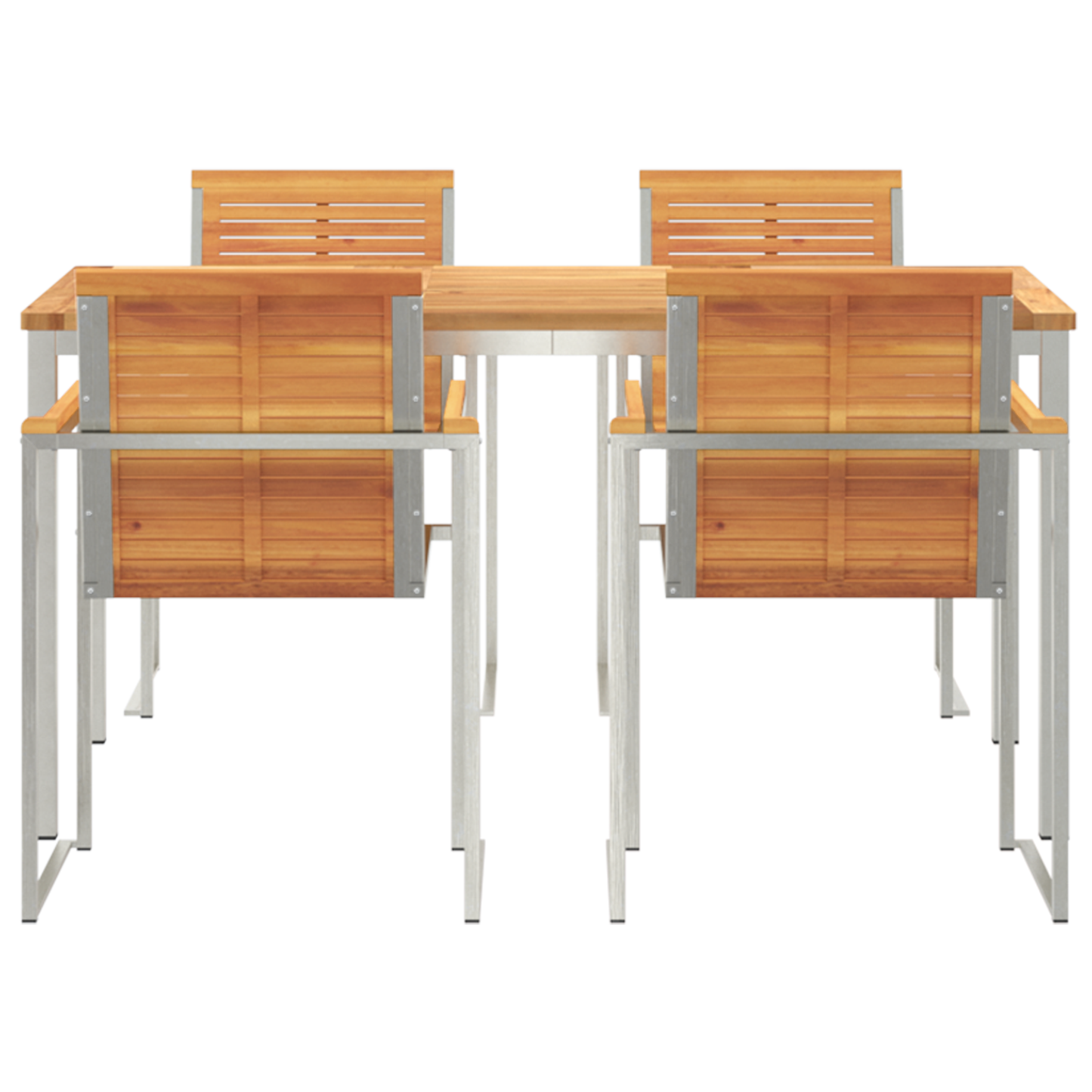 5-delt Hage Spisebordset Massivt Akasietre