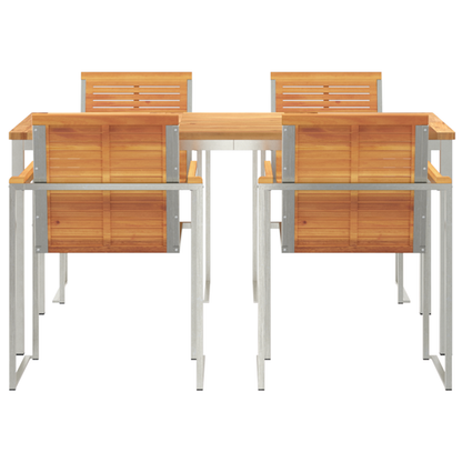 5-delt Hage Spisebordset Massivt Akasietre