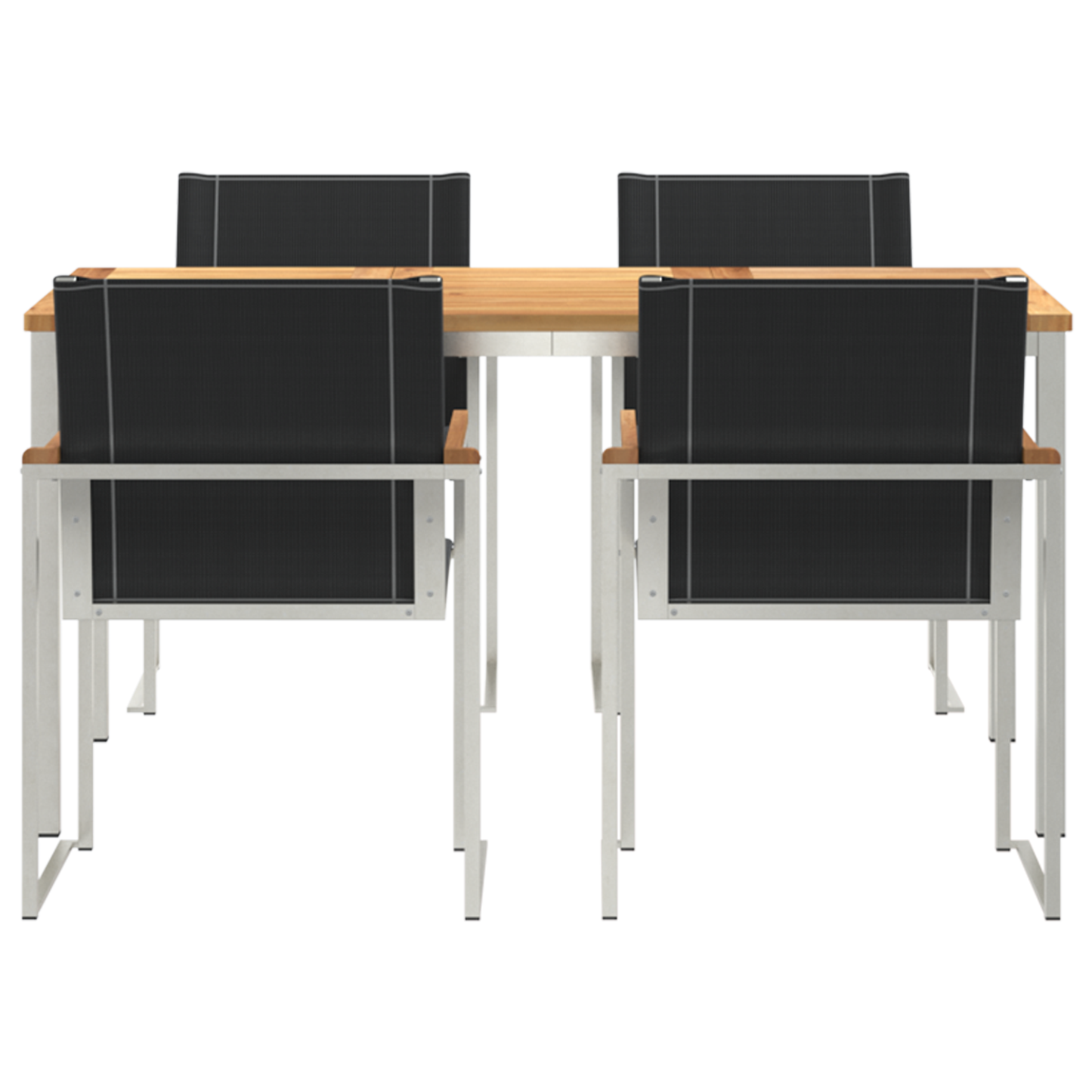 5 Delers Hage Spisebordsett Massivt Tre Akasietre