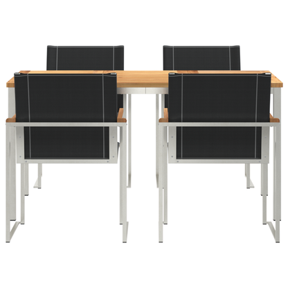 5 Delers Hage Spisebordsett Massivt Tre Akasietre