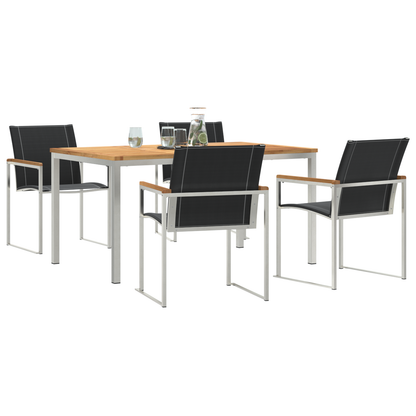 5 Delers Hage Spisebordsett Massivt Tre Akasietre