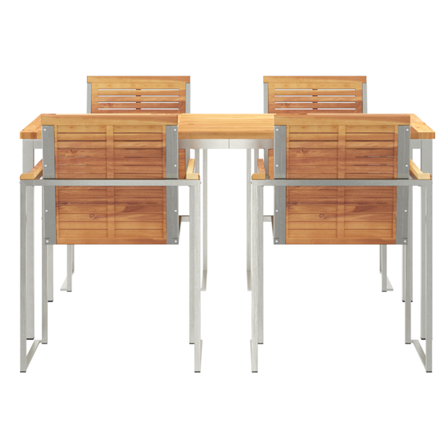 5-delt hage spisebordsett solid teak