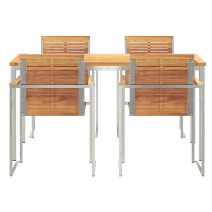 5-delt hage spisebordsett solid teak