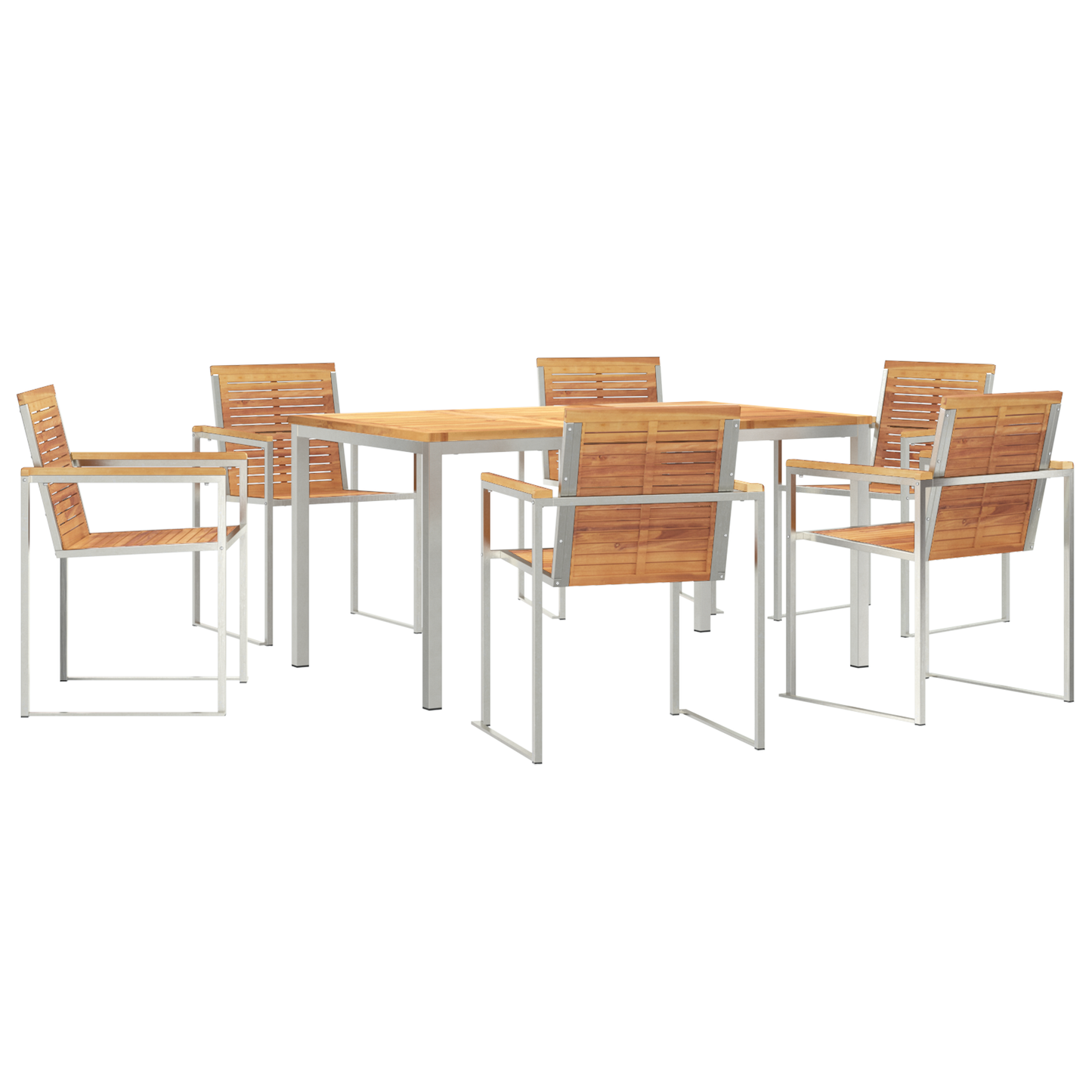 7 Delt Hage Spisegruppe Solid Tre Teak