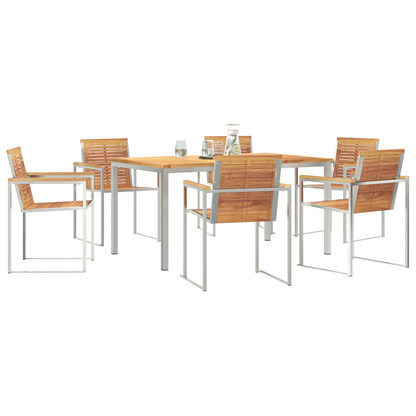 7 Delt Hage Spisegruppe Solid Tre Teak