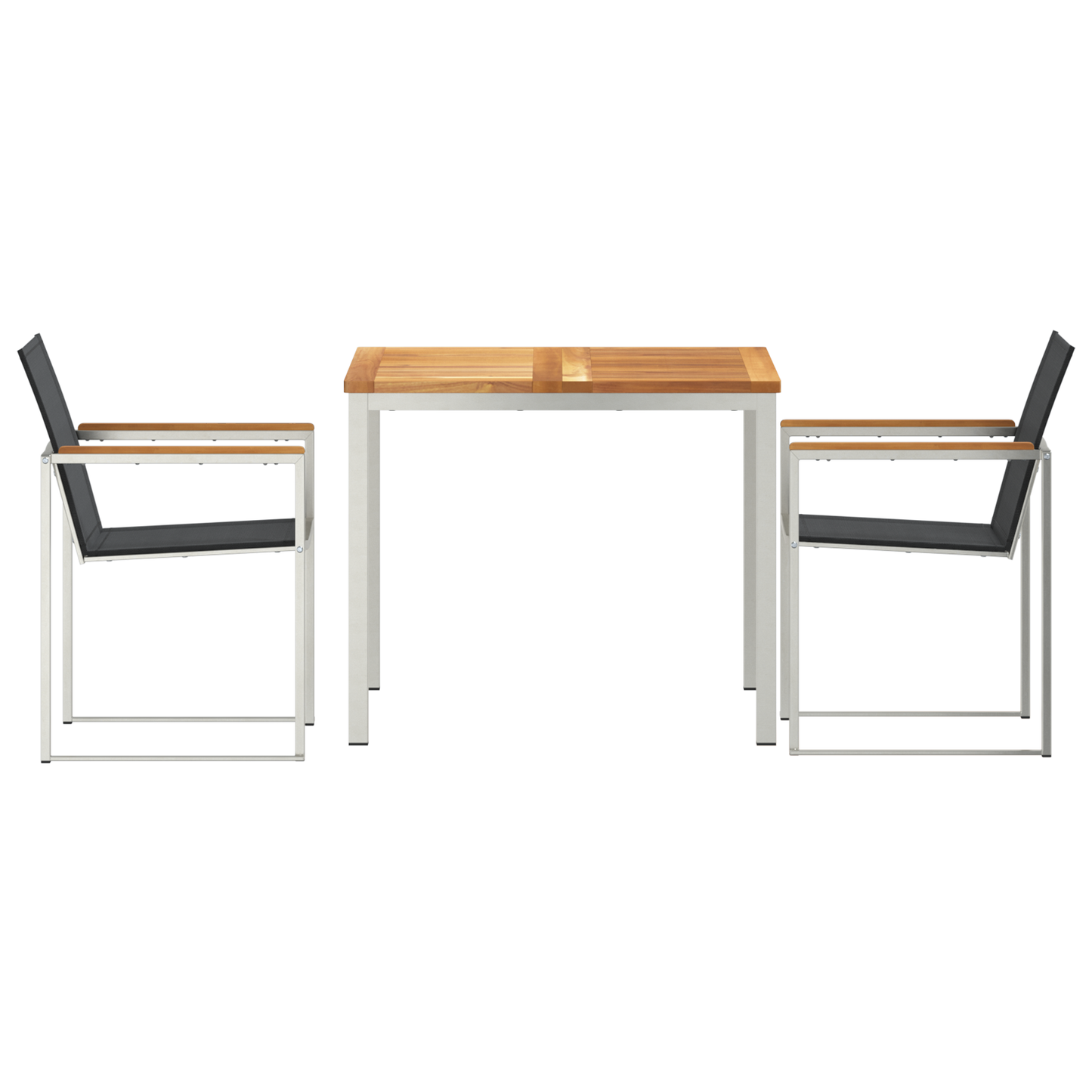 3-delt hage spisebord sett i solid teak