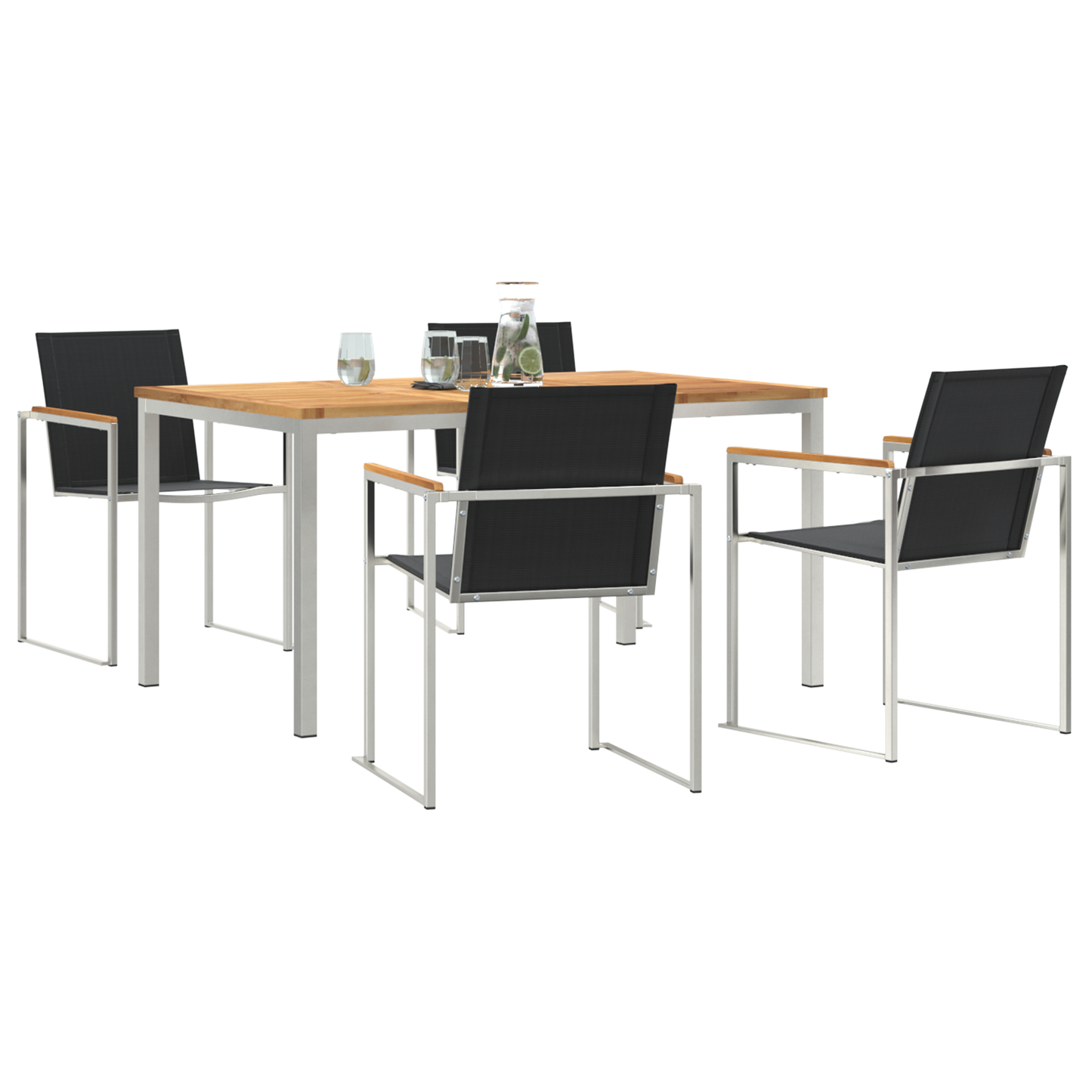 5 deler Hagedining sett Solid Tre Teak