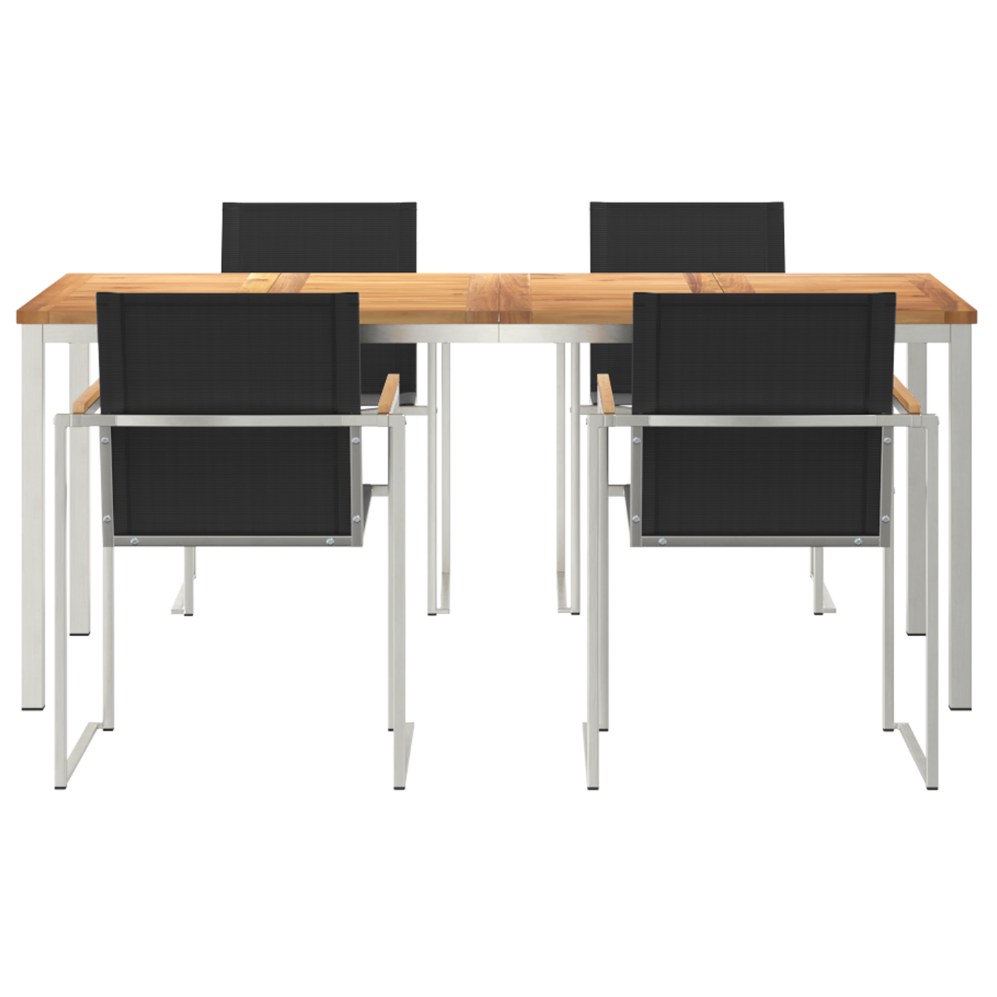 5 Delers Hage Spisesett Massivt Tre Teak