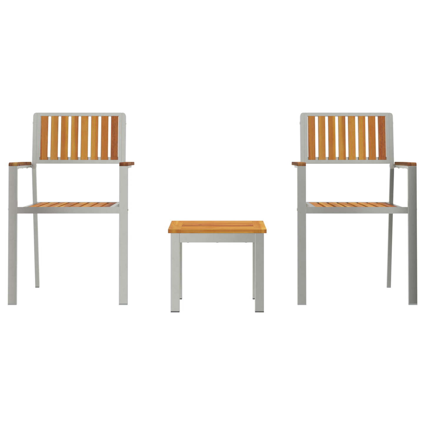 3-delt hage spisebordsett massivt akasietre