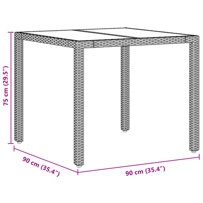 3-delt hagemøbelsett med puter Brun Poly Rattan