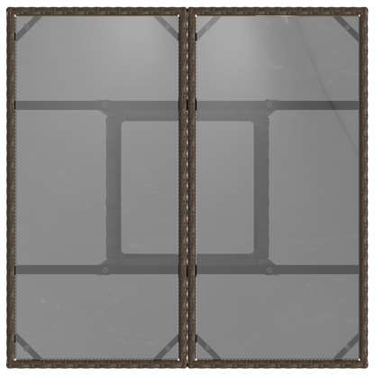 3 Delt Hage Spisebordsett Brun Poly Rattan