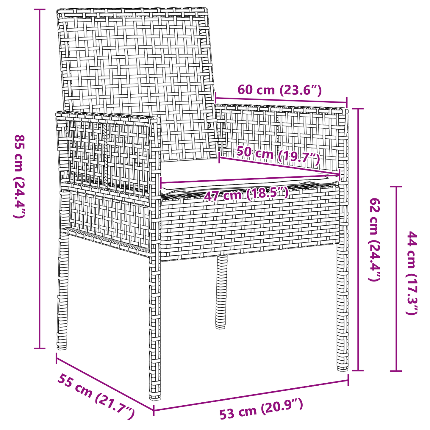3 Delt Hage Spisebordsett Brun Poly Rattan
