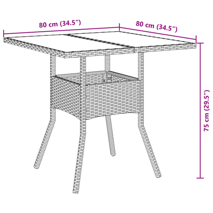 3 Delt Hage Spisebordsett Brun Poly Rattan
