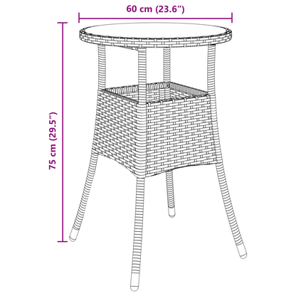 5-delers Hage Spisebord Brun Polyrotting