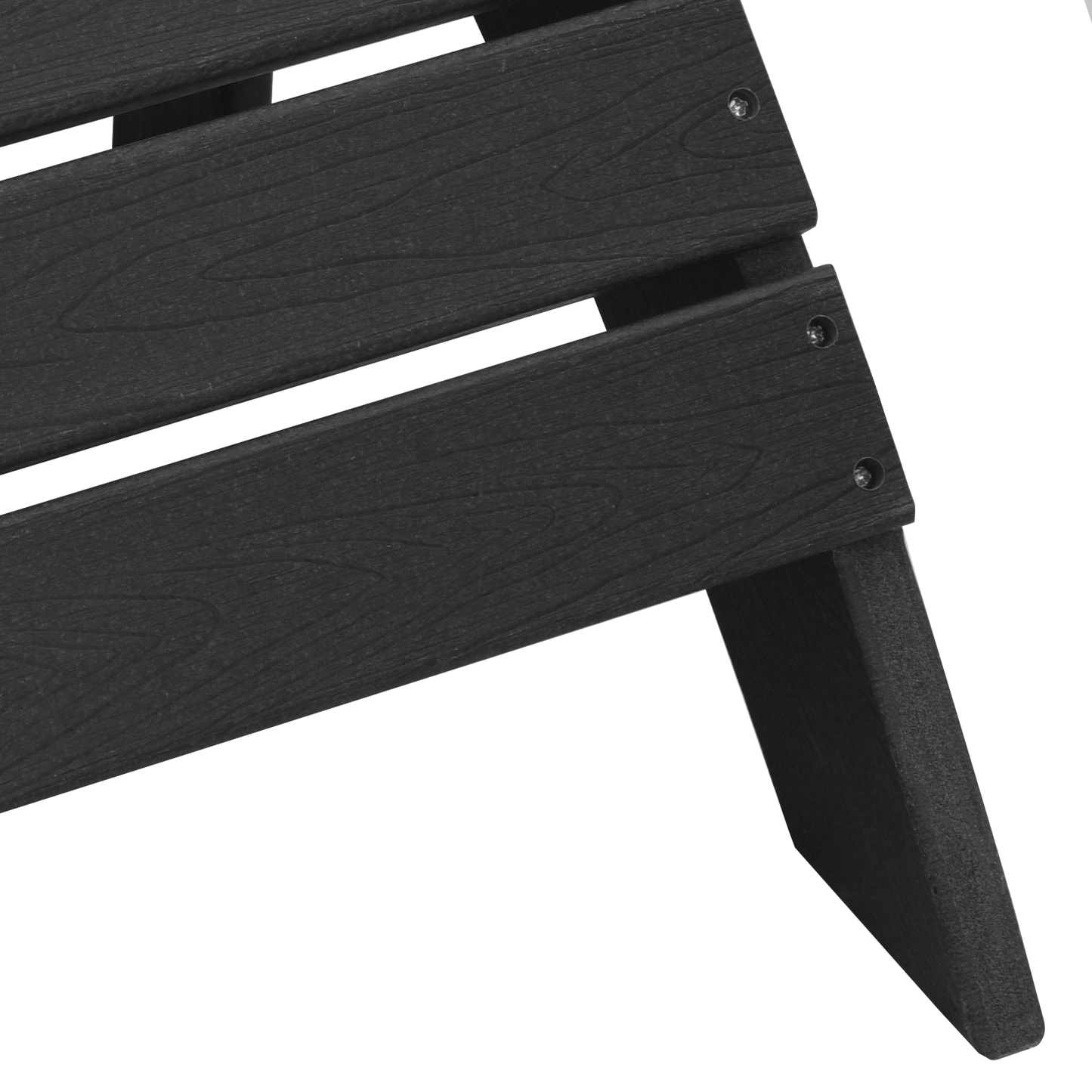 Adirondack Stoler med Fotstøtte 2 stk Svart HDPE