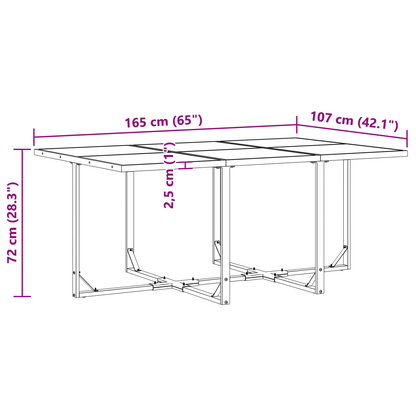 9-delers hage spisebordsett med puter i stål og tekstilene