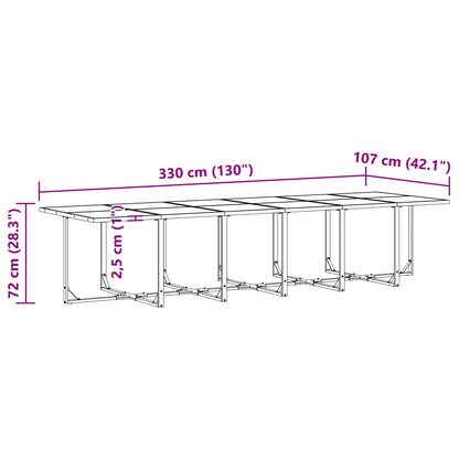 22 Delers Hage Spisebord Sett med Puter Stål og Textilene