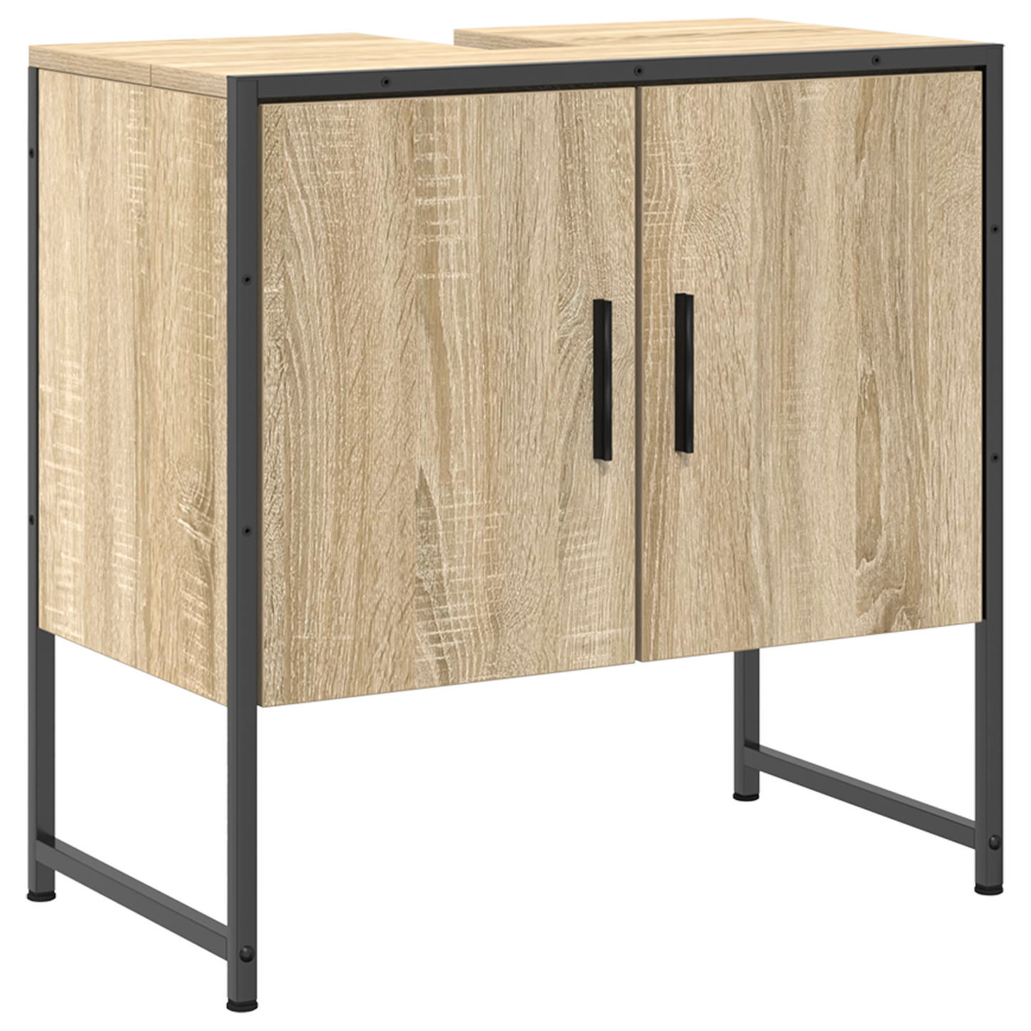 3-delt baderomsmøbelsett i Sonoma eik konstruert tre