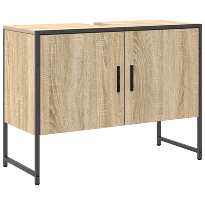 3-delt baderomsmøbelsett i Sonoma Eik, konstruert tre