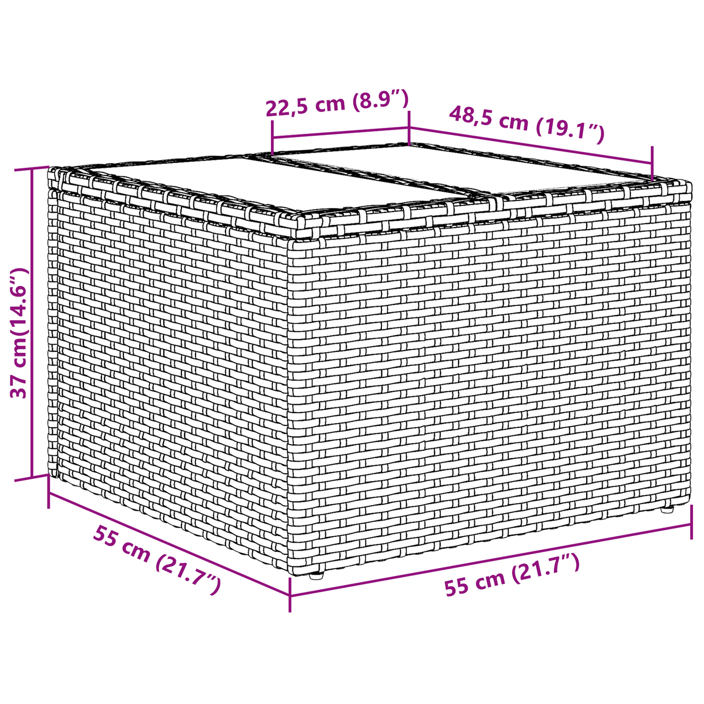 9 Delt Hagesofa Sett med Puter Brun Poly Rattan