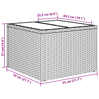 9 Delt Hagesofa Sett med Puter Brun Poly Rattan