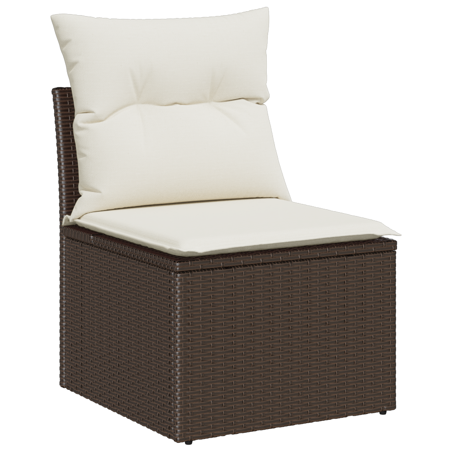 6-delt Hagesofa Set med puter Brun Poly Rattan