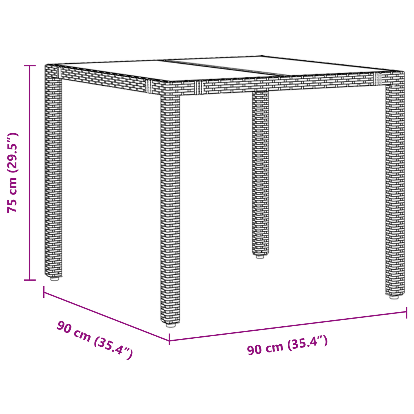 5-delt hagemøbelsett Grå Polyrotting