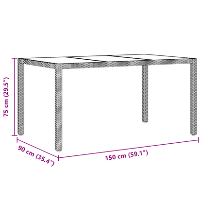 7-delt hagemøbelsett Grå Poly Rotting