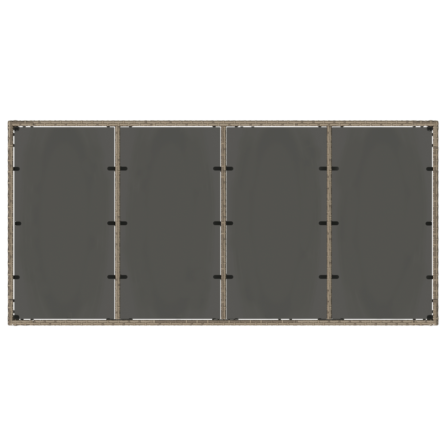 9-delers hage spisesett Grå Polyrotting