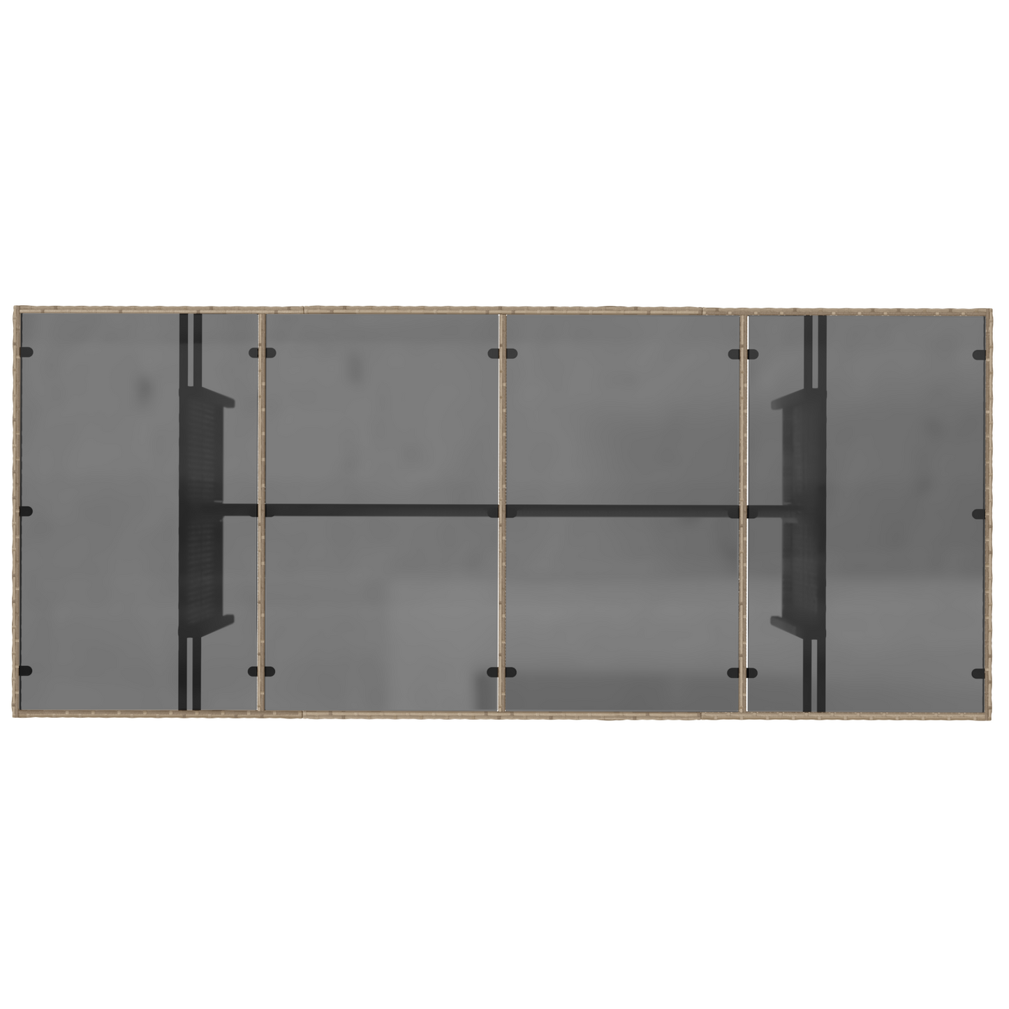 9-delers Hage Spise Gruppe Beige Poly Rottning