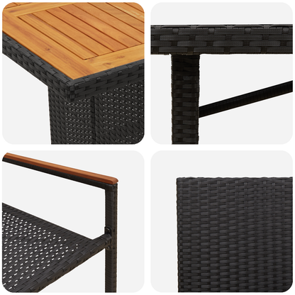 9-delt hagesett Sort Polyrotting