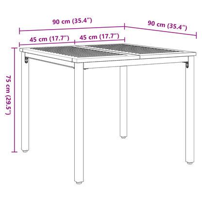 5-delers Hage Spisebordsett Beige Poly Rattan Akasie