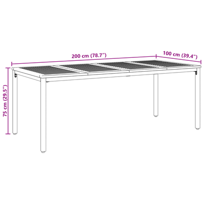7-delt Hage Spisestue Sett Beige Poly Rattan Akacia