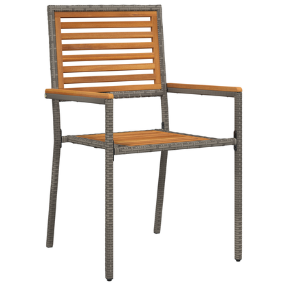 3-delt Hagemøbler Grå Poly Rattan Akasietre