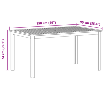 7-delt hage spisegruppe Beige Polyrotting Akasie