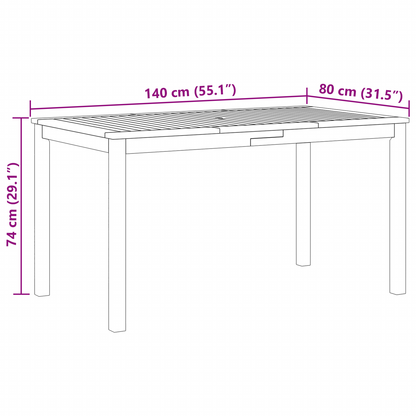 7-delt hage spisestue beige poly rattan akasie