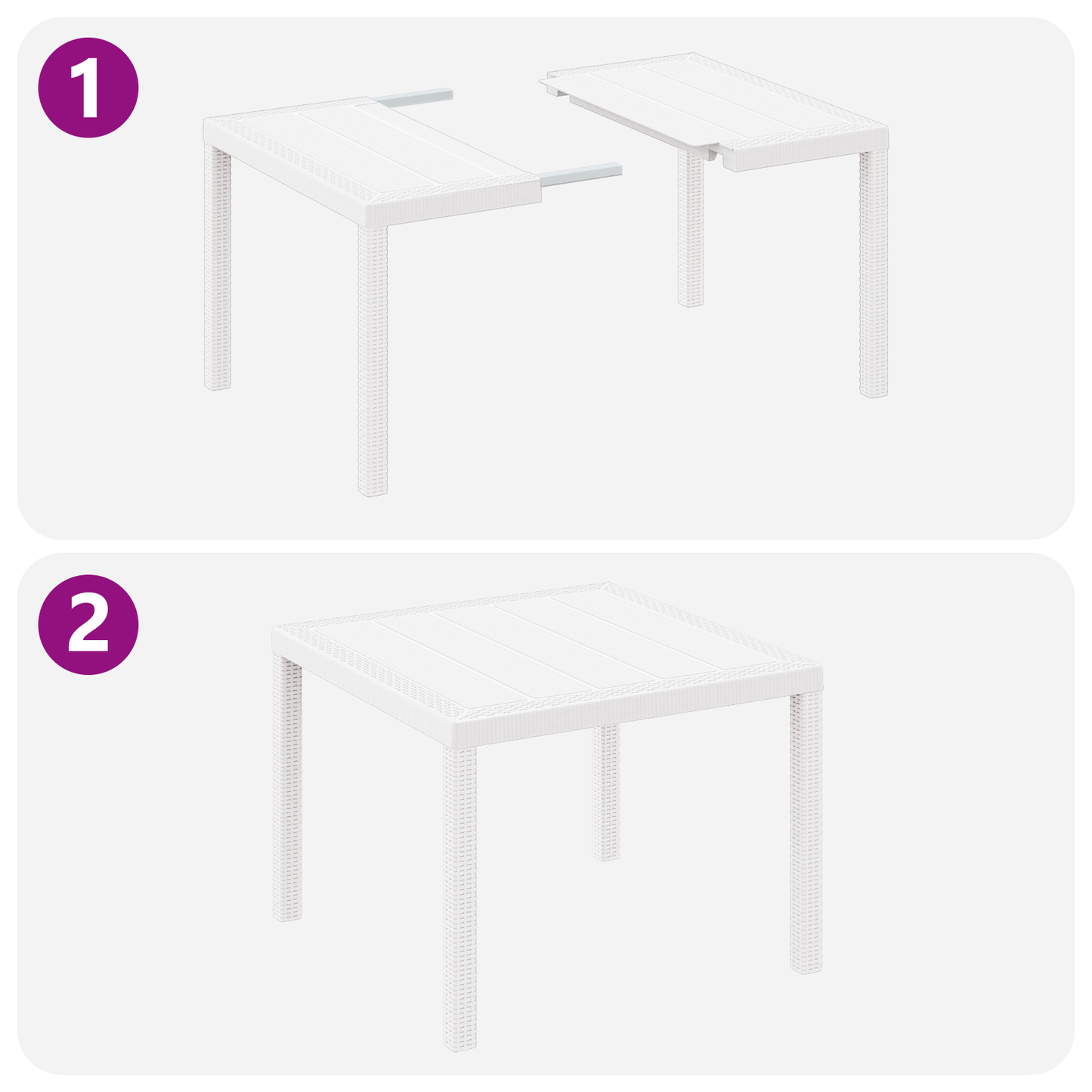 5 Delers Hage Spisesett med Puter Hvit Polyrotting