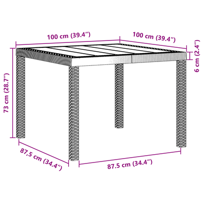 5 Delers Hage Spisesett med Puter Hvit Polyrotting