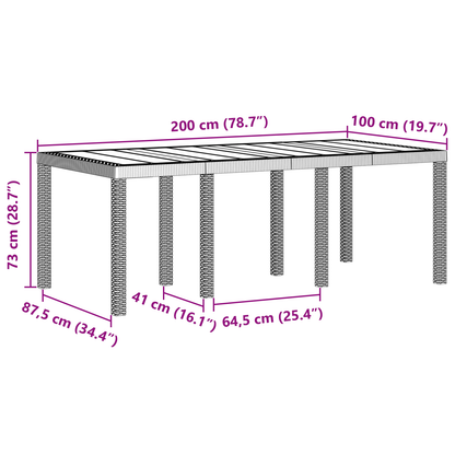 9 Delt Hage Spisebord Set med Puter Hvit Poly Rattan