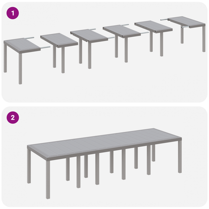 13-delt hagemøbelsett med puter Lysegrå Polyrotting