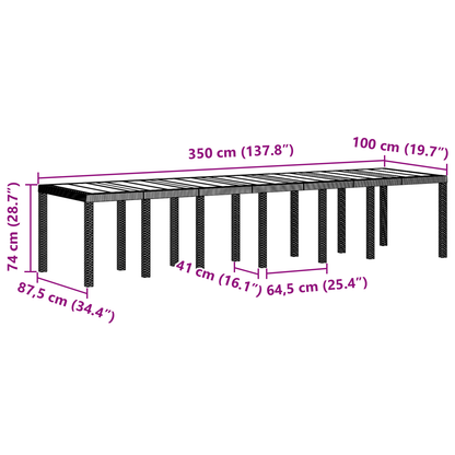 15-Delt Hage Spisegruppe Hvit Poly Rattan