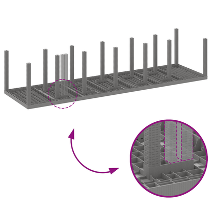 15-delers hagemøbel sett med puter Lysegrå Polyrotting