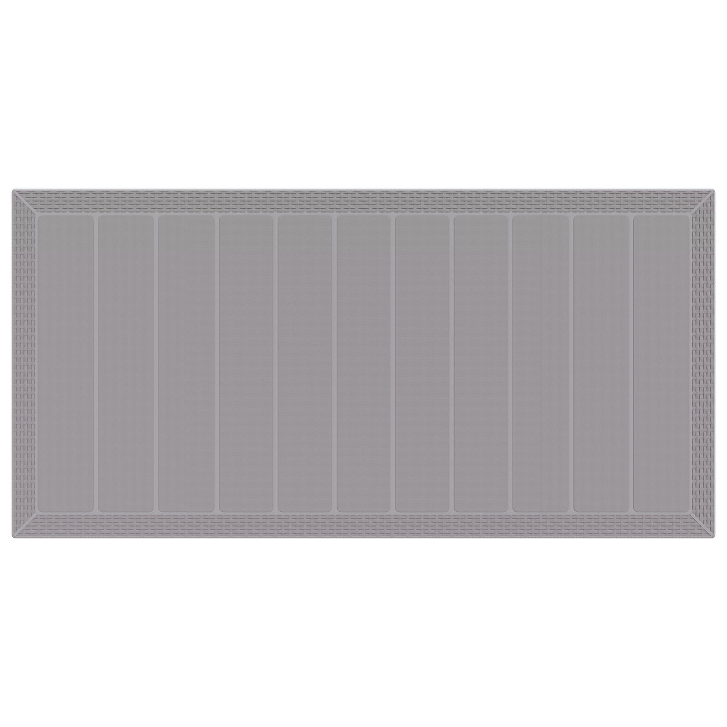 7 deler hage spisestue med puter, lys grå poly Rattan