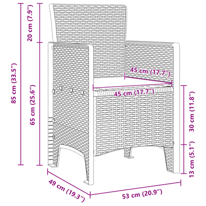 11 Deler Hage Spisegruppe med Puter Hvit Poly Rattan