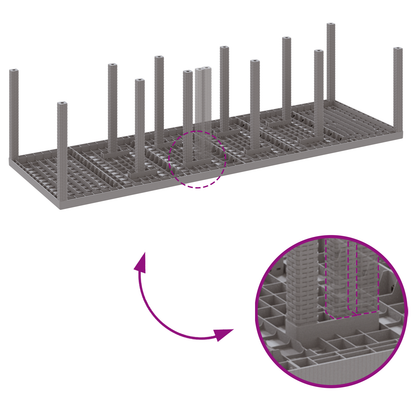 11-delt hage spisestue med puter lysegrå polyrotting