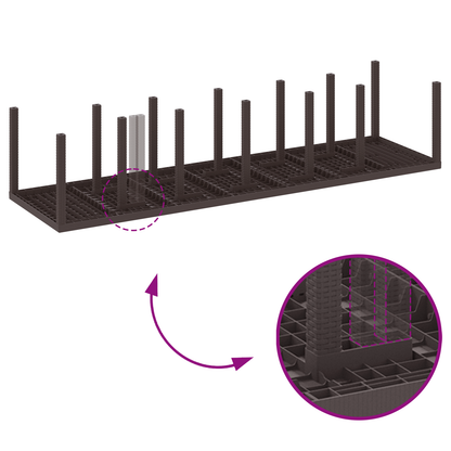 13 Delt Hage Spisegruppe med Puter Brun Poly Rotting