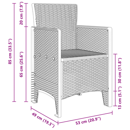 13 Delt Hage Spisegruppe Hvit Poly Rattan