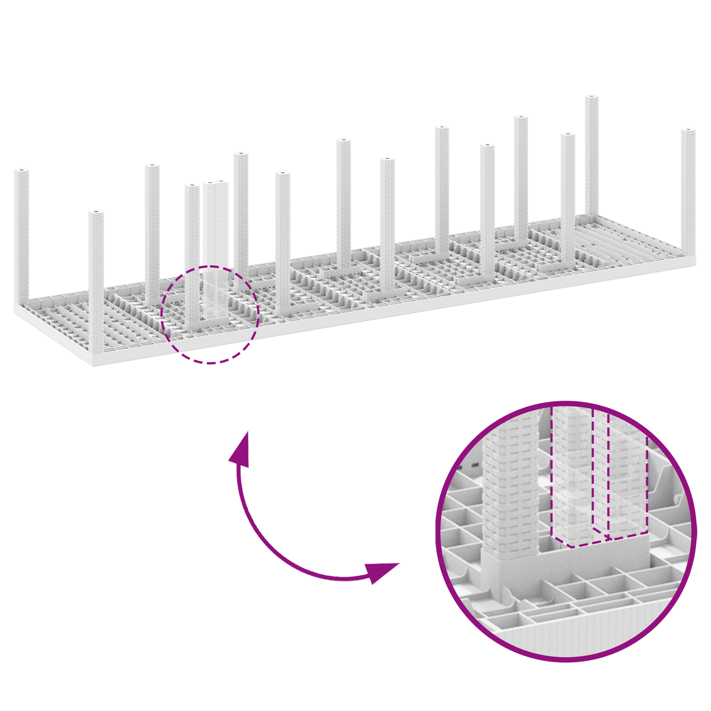 13 Delt Hage Spisesett med Puter Hvit Polyrotting