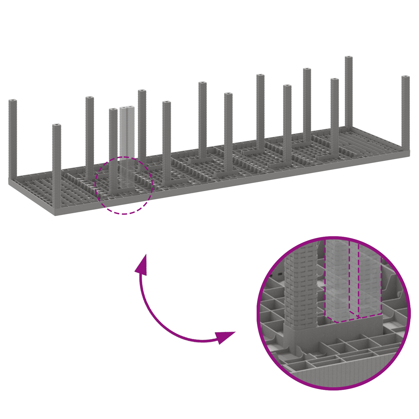 13 Delers Hage Spisebordsett med Puter Lysegrå Poly Rattan
